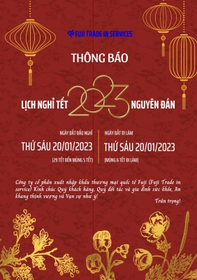 FUJI THÔNG BÁO LỊCH NGHỈ TẾT ÂM LỊCH 2023